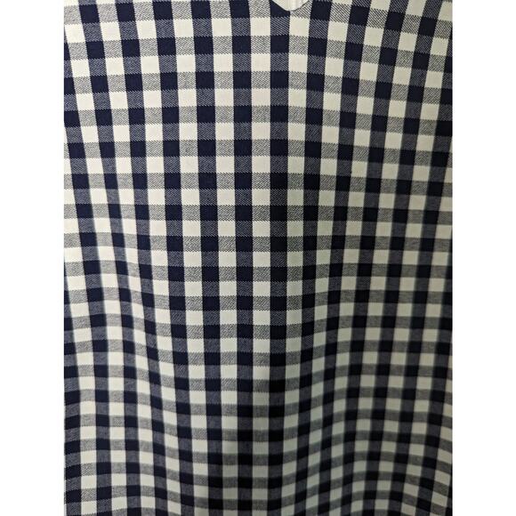 J.McLaughlin Joselyn Gingham Print Dress Navy White Stretch Sheath V Neck 6 - Picture 9 of 10